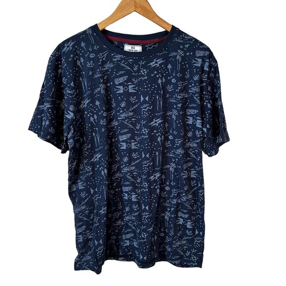 MBX Men's Graphic Cotton Crew Neck Short Sleeve T-Shirt Blue Size Large - Picture 1 of 7